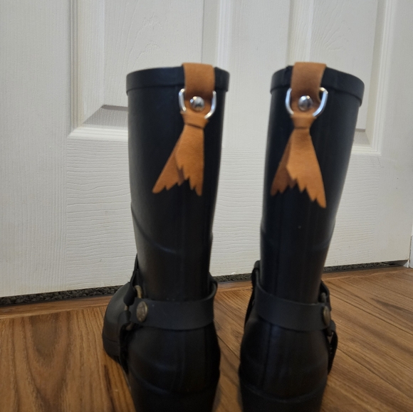 Aigle Women's Black Rain Boots Made In France - Picture 3 of 5